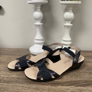 Navy Blue Life Stride Women’s Wedge Sandals
